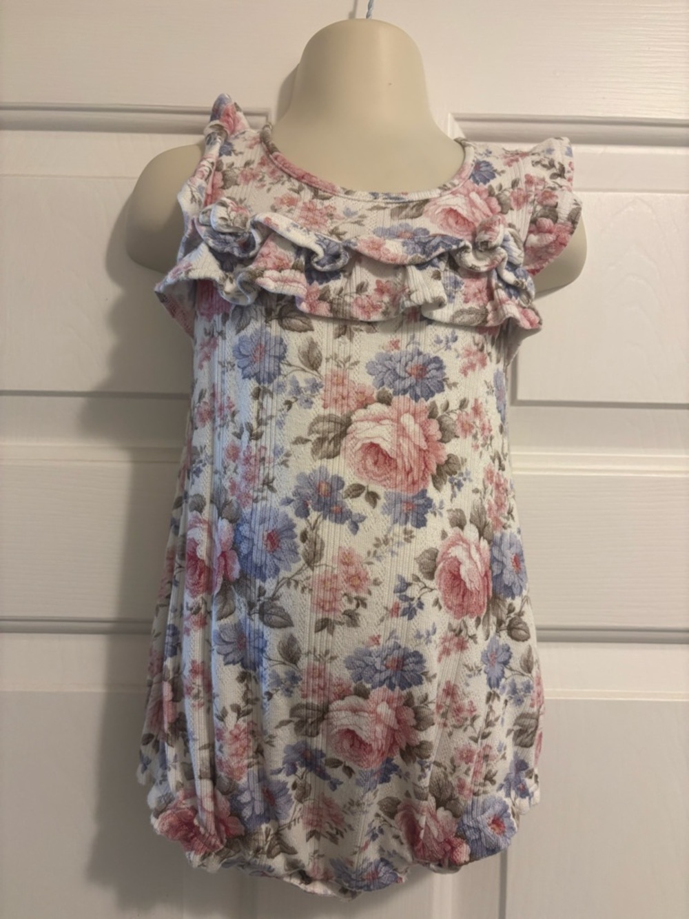 Posh Peanut Etta Pointelle Ruffled Bubble Romper